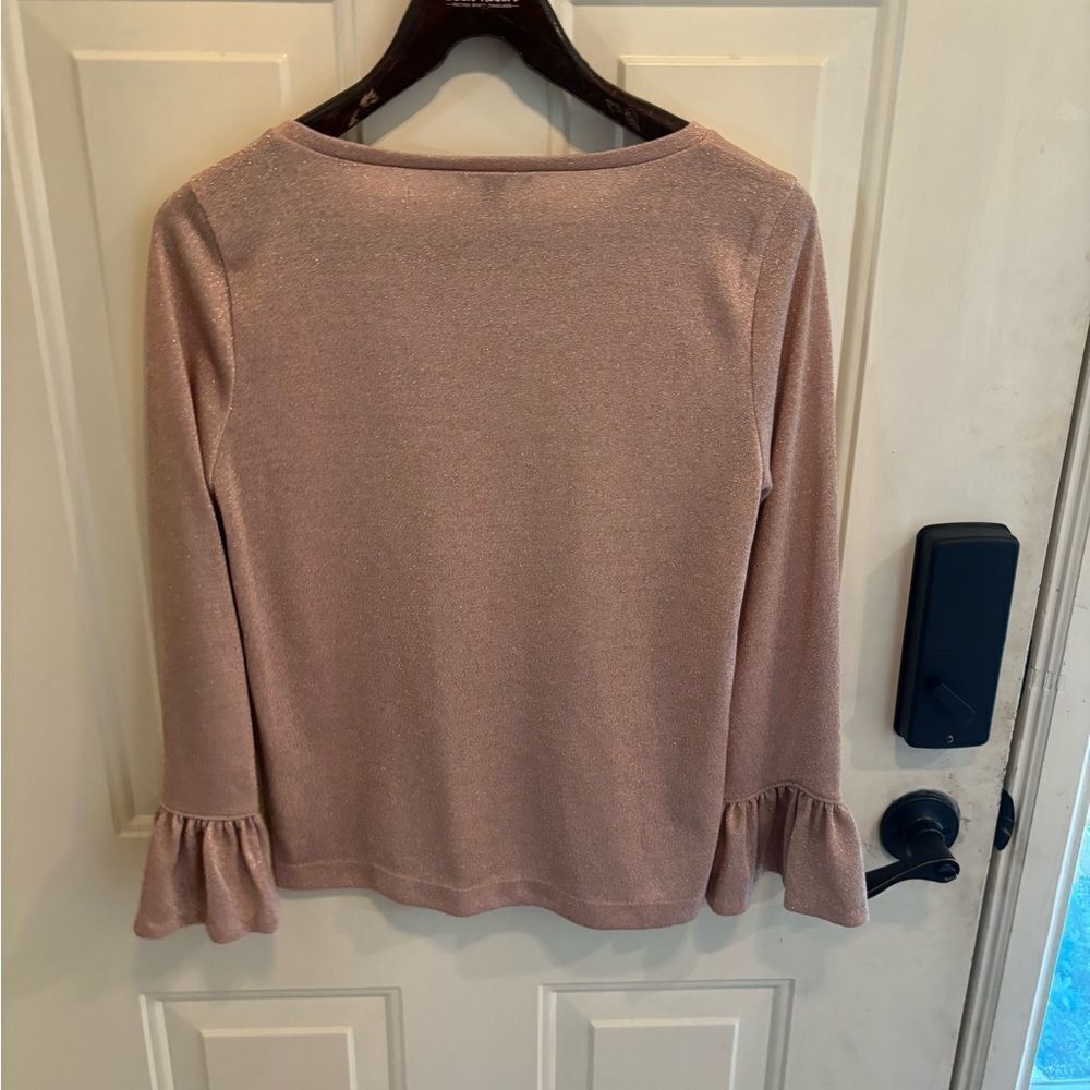 J. Crew Women's Blouse with Ruffle Sleeves - Rose Gold - Picture 4 of 4